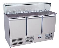 3 DOORS PIZZATABLE SALADETTE FRIDGE 1365 MM ESL3864